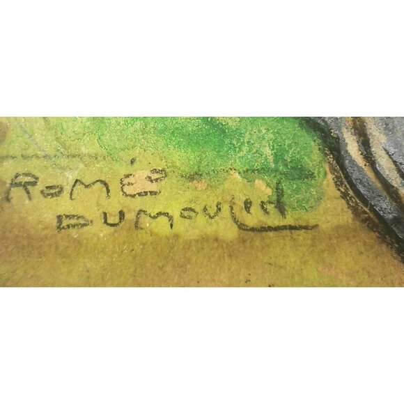 Le Meunie by Roméo Dumoulin French Country Windmill Signed Water Colour 1949 - Picture 6 of 10